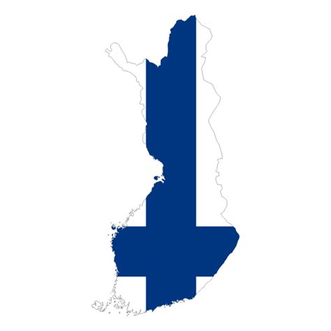 Finland Map Flag With Stroke | Free SVG