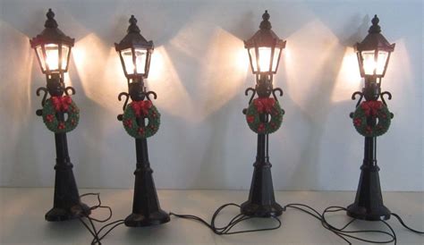 Christmas Village 4 Lighted Street Lamps Victorian Holiday Inspirations Last 1 | Lamp, Street ...