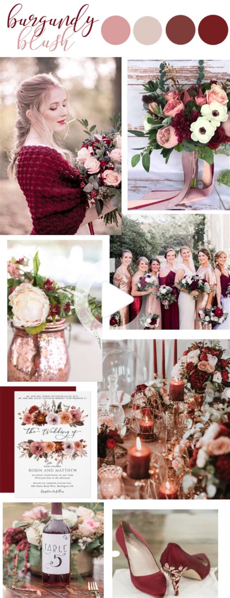 Blush Pink and Burgundy Wedding Color Palette Inspiration | Gold and burgundy wedding, Burgundy ...