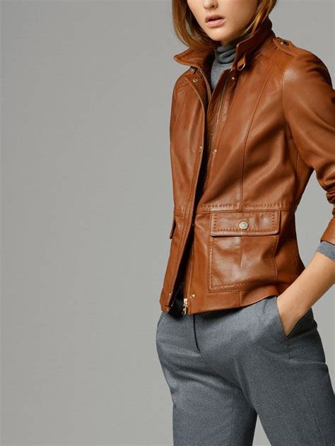 Leather Jacket - Massimo Dutti … | Leather jackets women, Leather ...