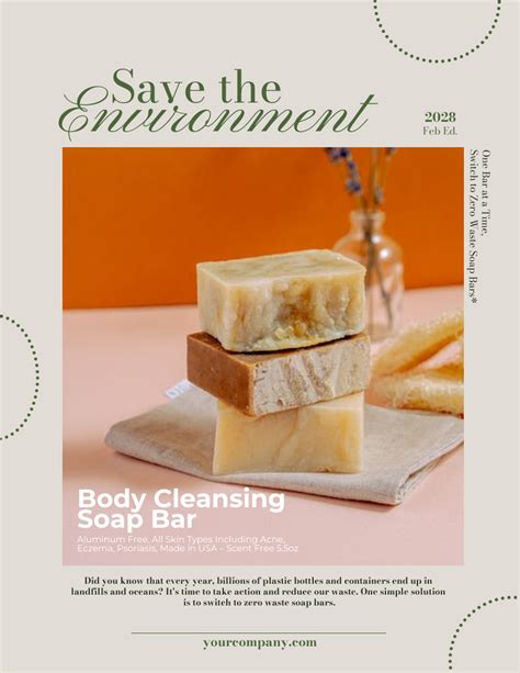 Beige Zero Waste Soap Campaign Poster