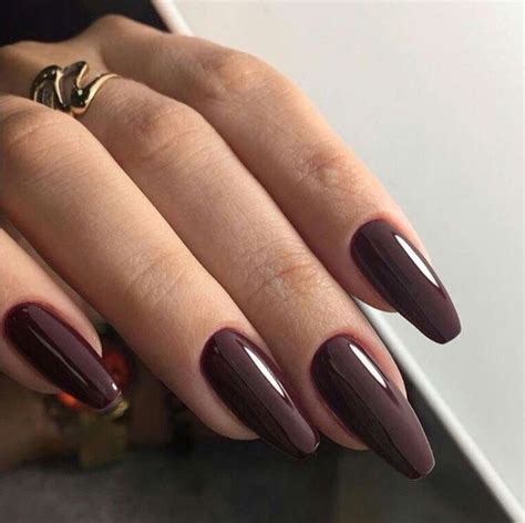 Dark Purple Nails, Brown Nails, Burgundy Nails, Winter Nails Acrylic, Almond Acrylic Nails ...