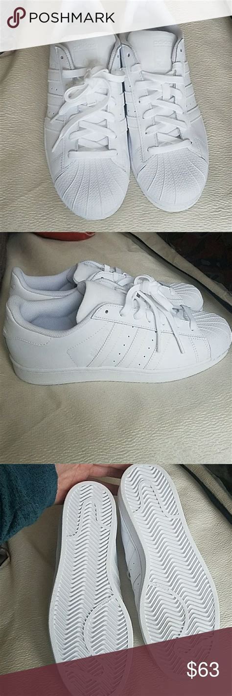 Adidas White Shell Toe Sneakers | White adidas, Sneakers, Shoes sneakers adidas