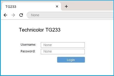 Technicolor TG233 Router Login and Password