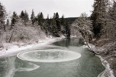 The ice circle was formed by slow moving water. (Kaylyn Messer) Rare ice circle spinning in ...