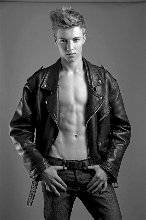 #leather #jacket #black #muscle #handsome #boy #cool Cute White Guys, Cute Guys, Leather Jacket ...