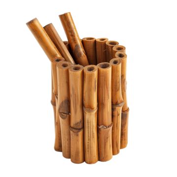 Bamboo Pen Holder Free, Holder, Pen, Office PNG Transparent Image and Clipart for Free Download