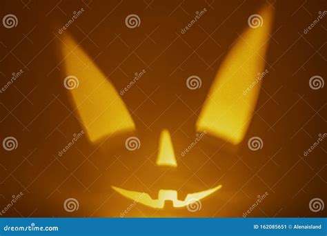 Character Halloween Scary Face on Red Background. Scary Smile Face ...