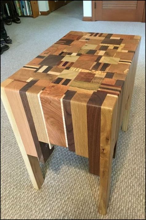 Make a beautiful end table from scrap timber pieces! | Wood diy, Scrap wood projects, Diy coffee ...