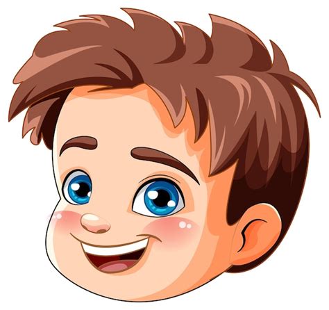 Premium Vector | Cute boy cartoon face isolated