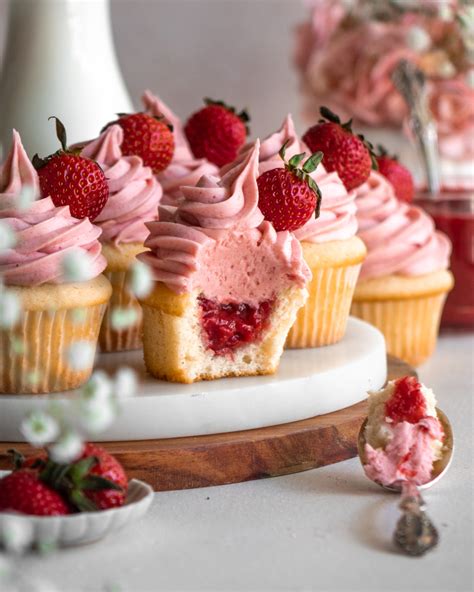 Strawberries and Cream Cupcakes - In Bloom Bakery