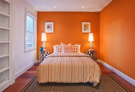 Orange bedroom interior design ideas - add a summer vibe to the decor