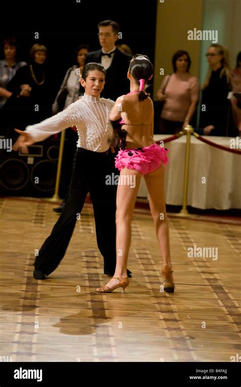 Young dancers posing. Ballroom dance competition "Saint-Petersburg Stock Photo, Royalty Free ...