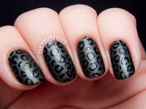 Fierce Feline - Satin vs. Glossy Leopard Print Nail Art | Chalkboard Nails | Nail Art Blog