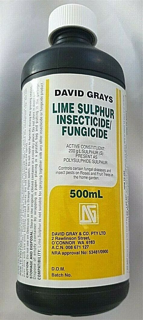 Lime Sulphur Spray 500ml fungal disease Control David Grays ...