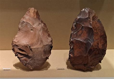 The oldest man made artifacts on display at the Metropolitan Museum of Art in NYC, these flint ...