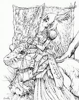 Printable Fantasy Coloring Pages For Adults  Home sketch template
