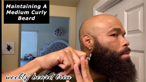 Maintaining A Curly Beard / Weekly Beard Trim And Line up - YouTube