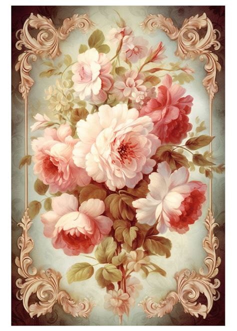 006 Rococo Floral Masterpiece | Vintage floral wall art, Floral wall ...