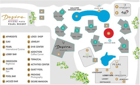 Resort Map | Desire Riviera Maya Pearl Resort | Riviera Maya, Mexico