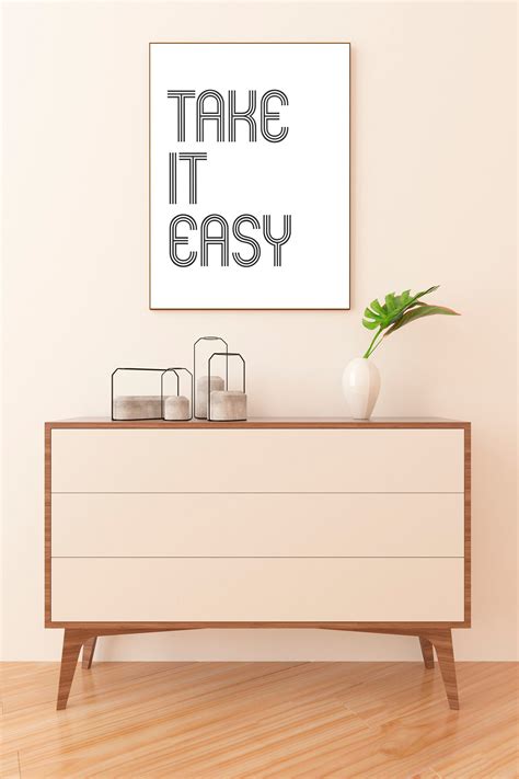 Take It Easy Song Lyric Print Wall Decor Inspirational - Etsy