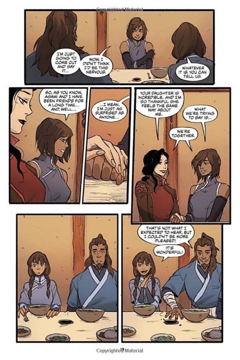 NickALive!: Preview Pages From First "Legend Of Korra" Comic Show Korra & Asami's First Kiss As ...