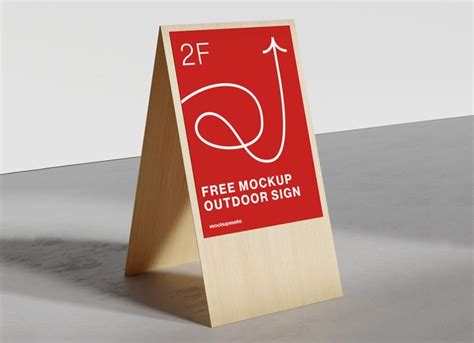 Outdoor Wooden A-Stand Mockup | Free PSD Templates