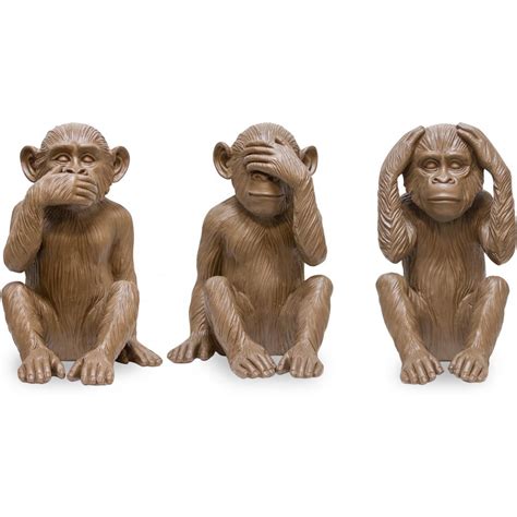 Buy 'Three Wise Monkeys' decorative design sculpture Brown 58449 in the Europe | Privatefloor