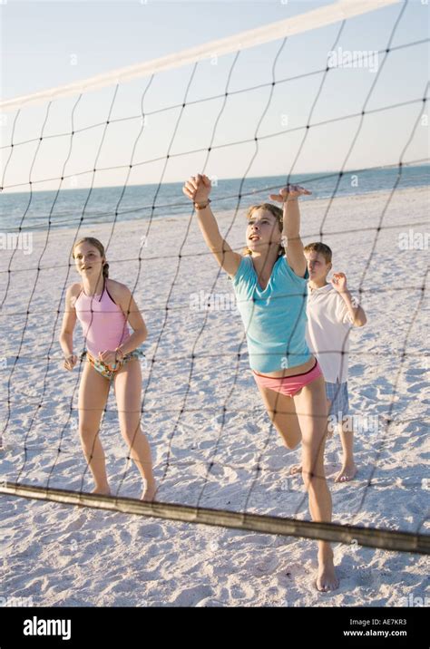 Kids Playing Beach Volleyball High Resolution Stock Photography and ...