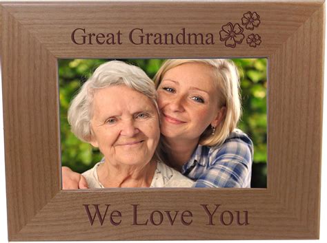 Amazon.com - CustomGiftsNow We Love You Grandma - Engraved Wood Picture Frame - Fits 4x6-inch Photo