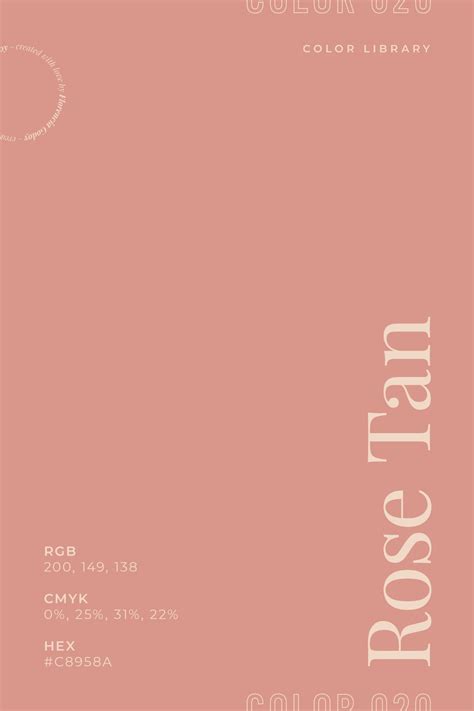 Rose Tan ~ Color 020 | Color harmony, Color palette design, Color studies