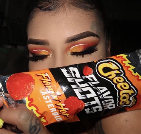 Hot Cheeto flavor shots inspired look #makeup #beauty | Makeup alley, Channel makeup, Aesthetic ...