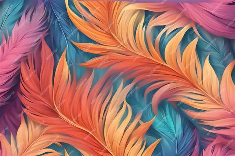 Premium AI Image | 3d wallpaper feather colorful