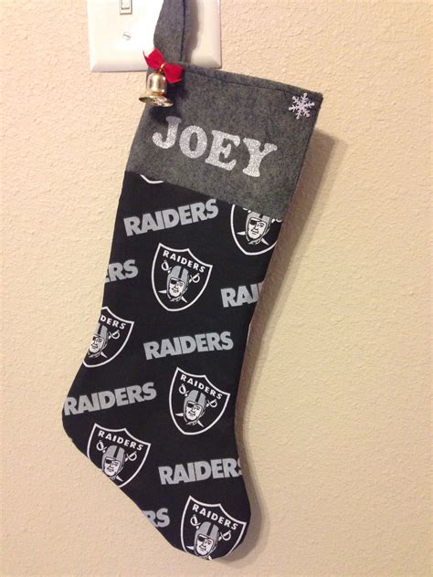 Joey's homemade Raiders Christmas stocking | Christmas stockings, Christmas stockings ...