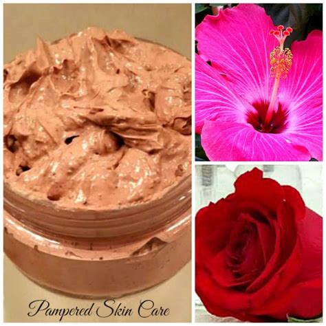 Hibiscus Rose Kaolin Clay Face Mask ~ Rose Hip Seed oil, Collagen, All Skin Type | pamperedskincare