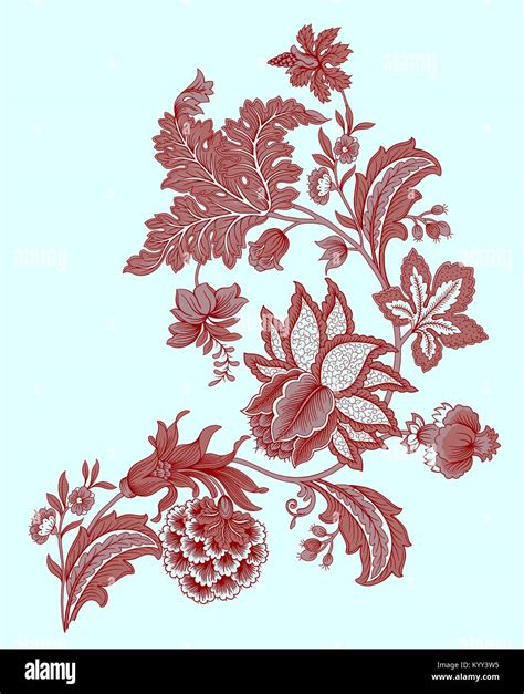 vector illustration pattern art drawing flower leaves floral drawing design art Stock Vector ...