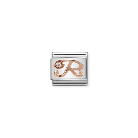 Rose Gold CZ R Letter Charms | Nomination Italy