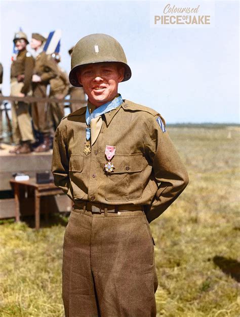 Audie Murphy of B Company, 15th... - WW2 Colourised Photos