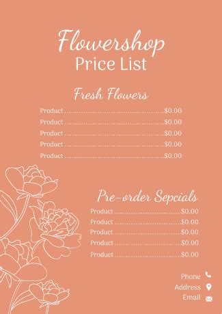 Flower Shop Menu | BrandCrowd Menu Maker