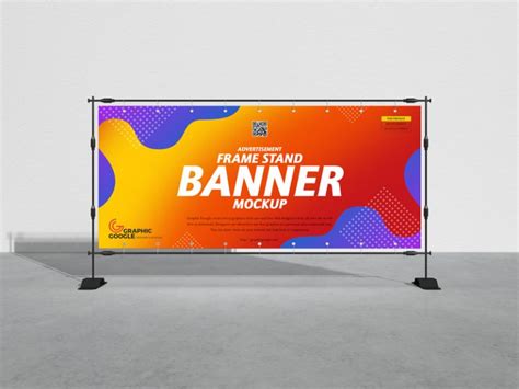Free Advertisement Frame Stand Banner Mockup - Graphic Google - Tasty Graphic Designs ...