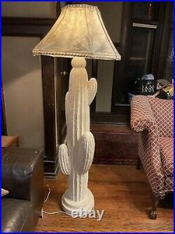 Vintage BON ART 1990 Plaster 60 Tall Saguaro Cactus Floor Sculpture Lamp | Lamp Vtg Art