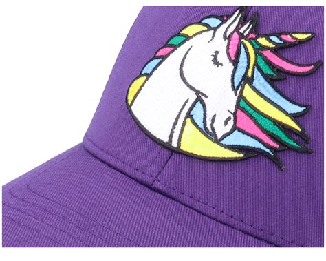 Kids Rainbow Unicorn Purple Flexfit - Unicorns caps - Hatstoreworld.com