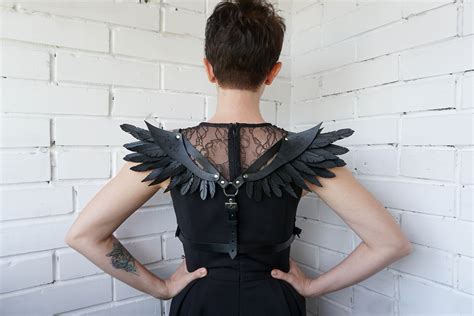 Leather Harness With Wings, Small Leather Wings, Leather Feathers ...