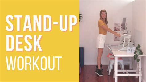 Stand Up Desk Workout | 5 Exercises to Do Standing At Your Desk - YouTube