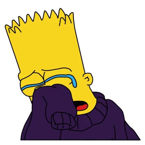 Bart Simpson Crying in a Sweater Sticker - Sticker Mania