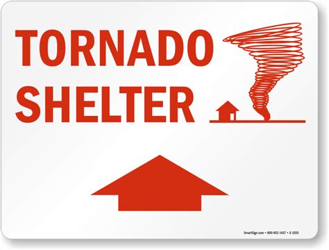 18 in. x 24 in. Tornado Shelter Emergency Sign, SKU: S-1555