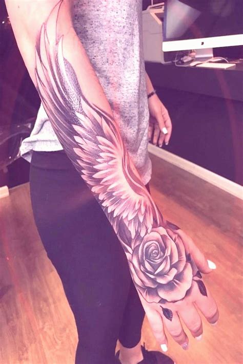 1001 ideas for a beautiful and meaningful angel wings tattoo angelwingstattoohandtatto | Forearm ...