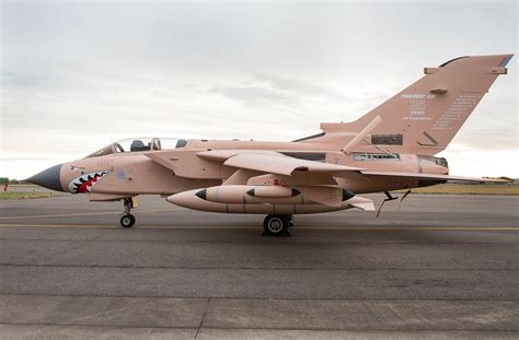 Royal Air Force unveils a Tornado GR4 painted "desert pink" to celebrate 25 years of continuous ...