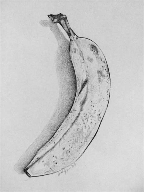 Original Banana Sketch by SarahJJonesArt on Etsy | Banana sketch, Sketches, Fruit sketch