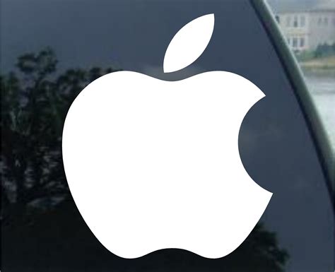 Buy (2) Apple Logo Die Cut Vinyl Decal Sticker 4" White Online at ...